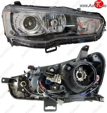 Правая фара SAT (под ксенон) Mitsubishi Lancer 10 (2007-2017)