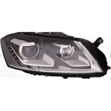 Фара правая линзованная с корректором с адаптивом (ксенон) led (светодиоды) внутри черная Volkswagen Passat B7