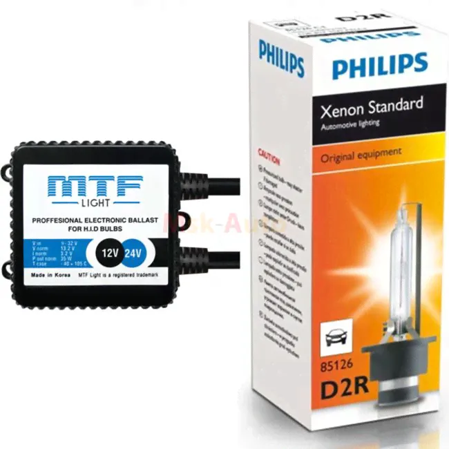 Ксенон MTF Light 35W Classic (A2030) с колбами PHILIPS H1, H7, H11, HB4, HB3 (2 блока, 2 лампы)
